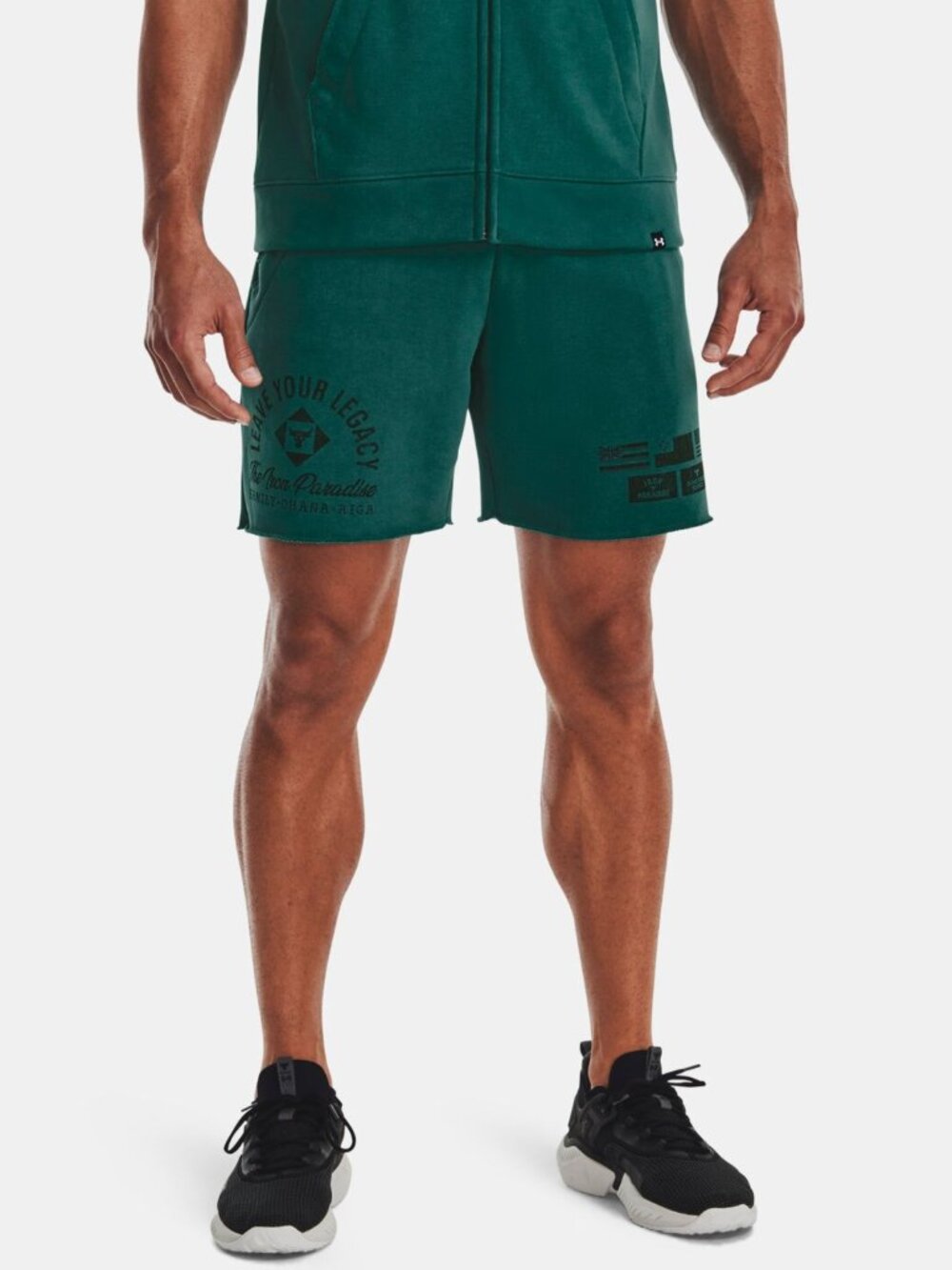 Under Armour The Iron Paradise Ohana Shorts Green/Teal Men's Large